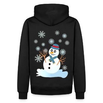 Bonhomme de neige et flocons snowman cool noël - Sweat à capuche Premium bio Homme - noir - Dos - Nico (187cm)