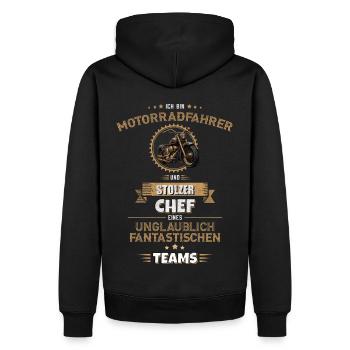 Motorradfahrer Mitarbeiter Team Geschenk Chef - Männer Premium Bio Hoodie - Schwarz - Hinten - Nico (187cm)