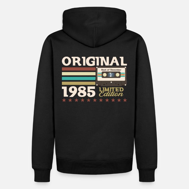 Cassette 38e anniversaire décembre 1985 - Sweat à capuche Premium bio Homme - noir