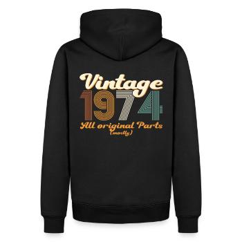 Original vintage 1974 cadeau de 48ème anniversaire - Sweat à capuche Premium bio Homme - noir - Dos - Nico (187cm)