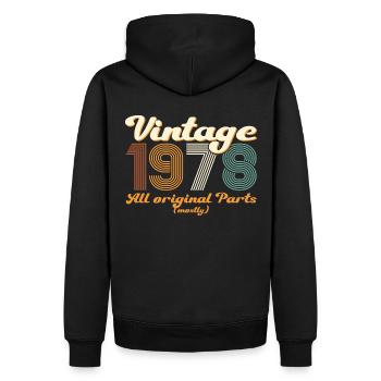 Cadeau original vintage 1978 44ème anniversaire - Sweat à capuche Premium bio Homme - noir - Dos - Nico (187cm)