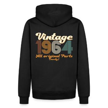 Cadeau original vintage 1964 58ème anniversaire - Sweat à capuche Premium bio Homme - noir - Dos - Nico (187cm)