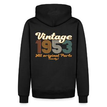 Cadeau original vintage 1953 69ème anniversaire - Sweat à capuche Premium bio Homme - noir - Dos - Nico (187cm)