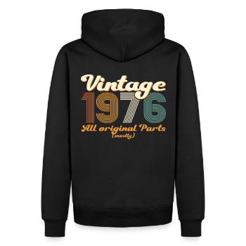 Cadeau original vintage 1976 46ème anniversaire - Sweat à capuche Premium bio Homme - noir - Dos - Nico (187cm)