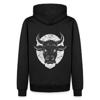 Wütender Bulle Stier - Männer Premium Bio Hoodie - Schwarz - Hinten - Nico (187cm)