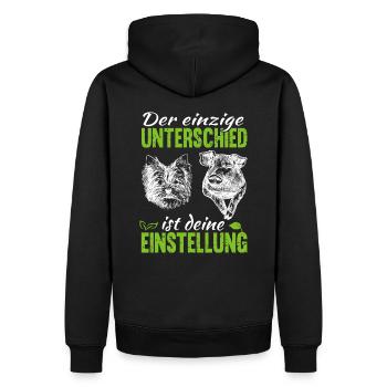 Kein Unterschied Vegan Vegetarisch Anti Fleisch - Männer Premium Bio Hoodie - Schwarz - Hinten - Nico (187cm)