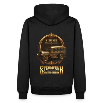 STEAMPUNK OLDTIMER OLDTIMER RETRO VAN - Männer Premium Bio Hoodie - Schwarz - Hinten - Nico (187cm)