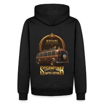 STEAMPUNK OLDTIMER OLDTIMER RETRO MINIVANS - Männer Premium Bio Hoodie - Schwarz - Hinten - Nico (187cm)
