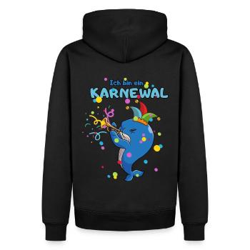 Drôle de baleine Costume de carnaval Costume de carnaval - Sweat à capuche Premium bio Homme - noir - Dos - Nico (187cm)