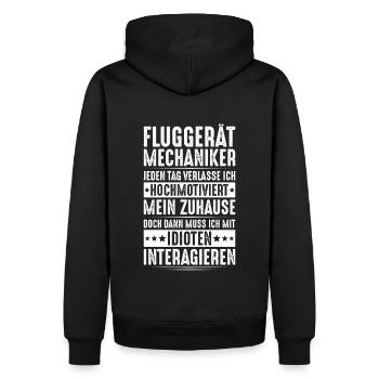 Fluggerätmechaniker Aircraft Mechanic - Männer Premium Bio Hoodie - Schwarz - Hinten - Nico (187cm)