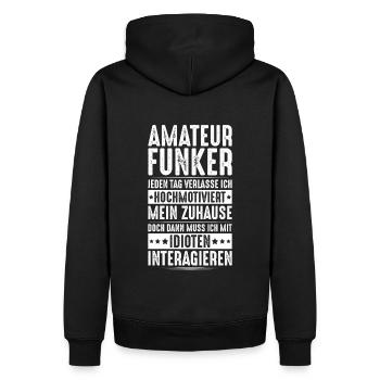 Amateurfunker Amateurfunk Radio Ham Amateur Radio - Männer Premium Bio Hoodie - Schwarz - Hinten - Nico (187cm)