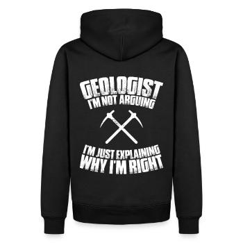 Geologie Geologe Geologist Geology Geologin - Men’s Premium Organic Hoodie - black - Back - Nico (187cm)