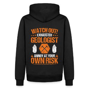 Geologie Geologe Geologist Geology Geologin - Men’s Premium Organic Hoodie - black - Back - Nico (187cm)