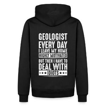 Geologie Geologe Geologist Geology Geologin - Men’s Premium Organic Hoodie - black - Back - Nico (187cm)