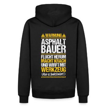 Asphaltbauer Asphaltierer Schwarzstraßenbauer - Männer Premium Bio Hoodie - Schwarz - Hinten - Nico (187cm)
