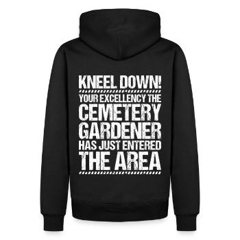 Friedhofsgärtner Friedhof Cemetery Gardener - Männer Premium Bio Hoodie - Schwarz - Hinten - Nico (187cm)