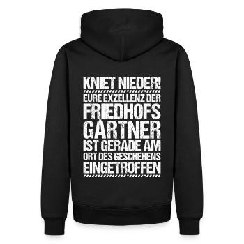 Friedhofsgärtner Friedhof Cemetery Gardener - Männer Premium Bio Hoodie - Schwarz - Hinten - Nico (187cm)