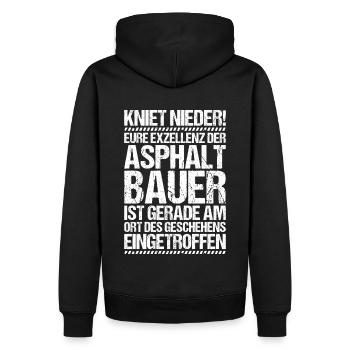 Asphaltbauer Asphaltierer Schwarzstraßenbauer - Männer Premium Bio Hoodie - Schwarz - Hinten - Nico (187cm)