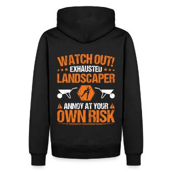 Landschaftsgärtner Gartenbau Landschaftsbau Garten - Männer Premium Bio Hoodie - Schwarz - Hinten - Nico (187cm)
