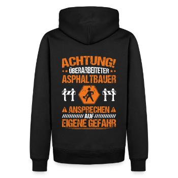 Asphaltbauer Asphaltierer Schwarzstraßenbauer - Männer Premium Bio Hoodie - Schwarz - Hinten - Nico (187cm)