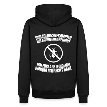 Schädlingsbekämpfer Kammerjäger Exterminator - Männer Premium Bio Hoodie - Schwarz - Hinten - Nico (187cm)