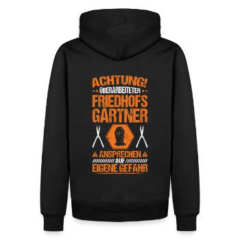 Friedhofsgärtner Friedhof Cemetery Gardener - Männer Premium Bio Hoodie - Schwarz - Hinten - Nico (187cm)