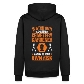 Friedhofsgärtner Cimetière Friedhof Jardinier - Sweat à capuche Premium bio Homme - noir - Dos - Nico (187cm)
