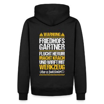 Friedhofsgärtner Cimetière Friedhof Jardinier - Sweat à capuche Premium bio Homme - noir - Dos - Nico (187cm)