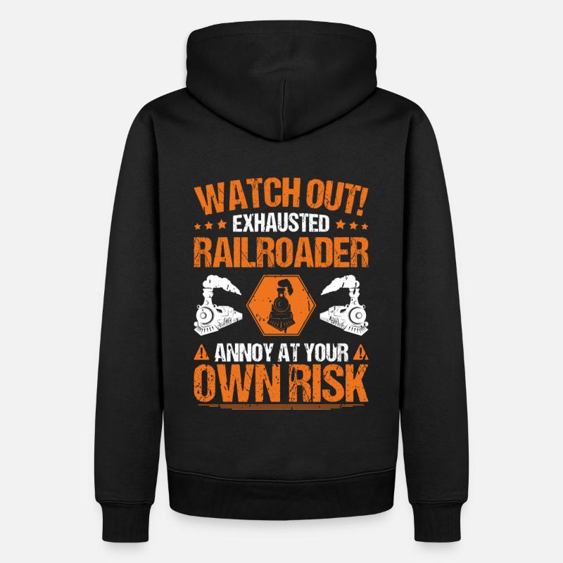 Eisenbahner Triebfahrzeugführer Railroader - Männer Premium Bio Hoodie - Schwarz