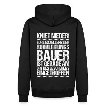 Rohrleitungsbauer Rohrleitungsbau Pipelayer - Männer Premium Bio Hoodie - Schwarz - Hinten - Nico (187cm)