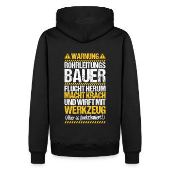 Rohrleitungsbauer Rohrleitungsbau Pipelayer - Männer Premium Bio Hoodie - Schwarz - Hinten - Nico (187cm)