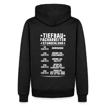Tiefbaufacharbeiter Tiefbau Spezialtiefbauer - Männer Premium Bio Hoodie - Schwarz - Hinten - Nico (187cm)
