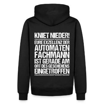 Automatenfachmann Automatenfachfrau Automaten - Männer Premium Bio Hoodie - Schwarz - Hinten - Nico (187cm)
