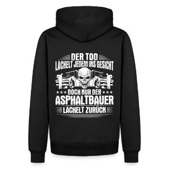 Asphaltbauer Asphaltierer Schwarzstraßenbauer - Männer Premium Bio Hoodie - Schwarz - Hinten - Nico (187cm)