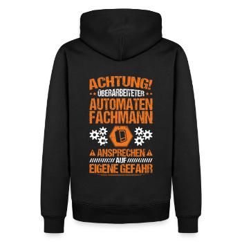 Automatenfachmann Automatenfachfrau Automaten - Männer Premium Bio Hoodie - Schwarz - Hinten - Nico (187cm)