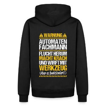 Automatenfachmann Automatenfachfrau Automaten - Männer Premium Bio Hoodie - Schwarz - Hinten - Nico (187cm)