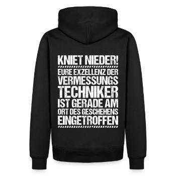 Vermessungstechniker Vermesser Land Surveyor - Männer Premium Bio Hoodie - Schwarz - Hinten - Nico (187cm)