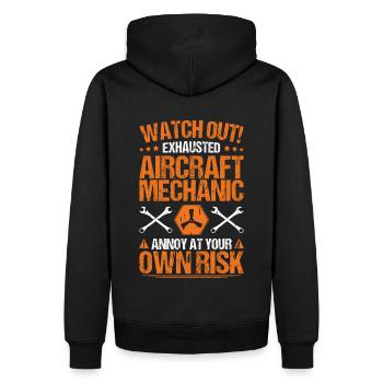 Fluggerätmechaniker Mécanicien d’aéronefs - Sweat à capuche Premium bio Homme - noir - Dos - Nico (187cm)