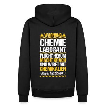 Technicien de laboratoire chimique Laboratoire de chimie Laboratoire de chimie - Sweat à capuche Premium bio Homme - noir - Dos - Nico (187cm)