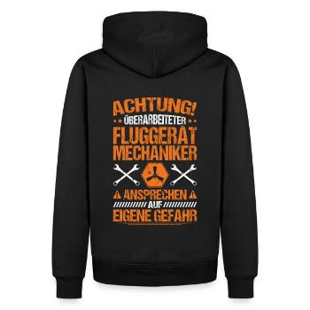 Fluggerätmechaniker Mécanicien d’aéronefs - Sweat à capuche Premium bio Homme - noir - Dos - Nico (187cm)