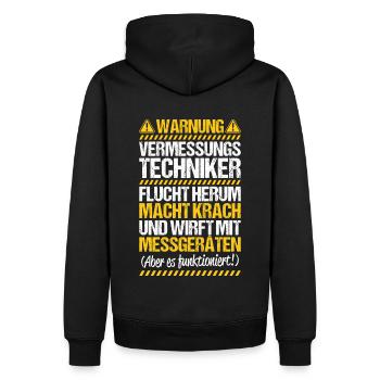 Vermessungstechniker Vermesser Land Surveyor - Männer Premium Bio Hoodie - Schwarz - Hinten - Nico (187cm)