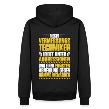 Vermessungstechniker Vermesser Land Surveyor - Männer Premium Bio Hoodie - Schwarz - Hinten - Nico (187cm)