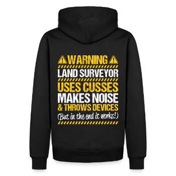 Vermessungstechniker Vermesser Arpenteur-géomètre - Sweat à capuche Premium bio Homme - noir - Dos - Nico (187cm)