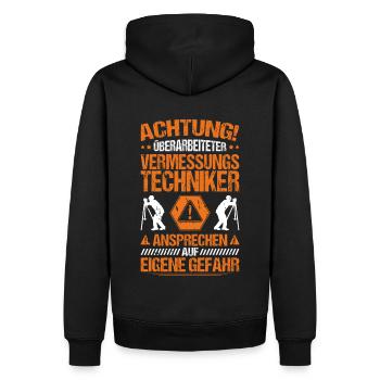 Vermessungstechniker Vermesser Land Surveyor - Männer Premium Bio Hoodie - Schwarz - Hinten - Nico (187cm)