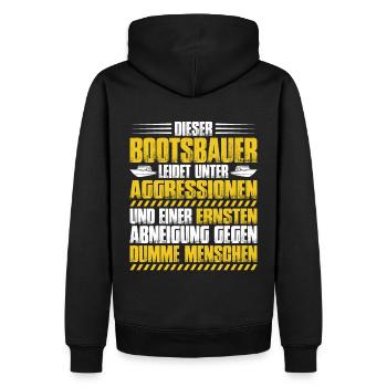 Bootsbauer Bootsbau Schiffbauer Schiffbau Boote - Männer Premium Bio Hoodie - Schwarz - Hinten - Nico (187cm)