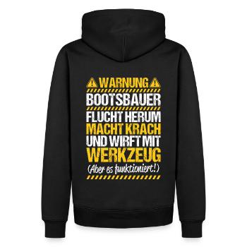 Bootsbauer Bootsbau Schiffbauer Schiffbau Boote - Männer Premium Bio Hoodie - Schwarz - Hinten - Nico (187cm)