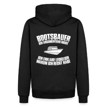 Bootsbauer Bootsbau Schiffbauer Schiffbau Boote - Männer Premium Bio Hoodie - Schwarz - Hinten - Nico (187cm)