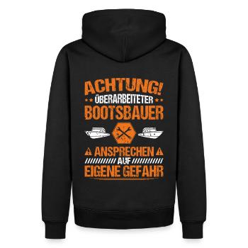 Bootsbauer Bootsbau Schiffbauer Schiffbau Boote - Männer Premium Bio Hoodie - Schwarz - Hinten - Nico (187cm)