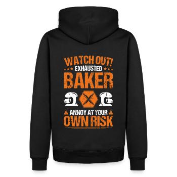 Baker Baking Baker Bakery Baking - Men’s Premium Organic Hoodie - black - Back - Nico (187cm)