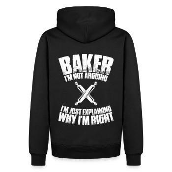 Baker Baking Baker Bakery Baking - Men’s Premium Organic Hoodie - black - Back - Nico (187cm)